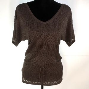 WHITE HOUSE BLACK MARKET Metallic Knit Top Size XS